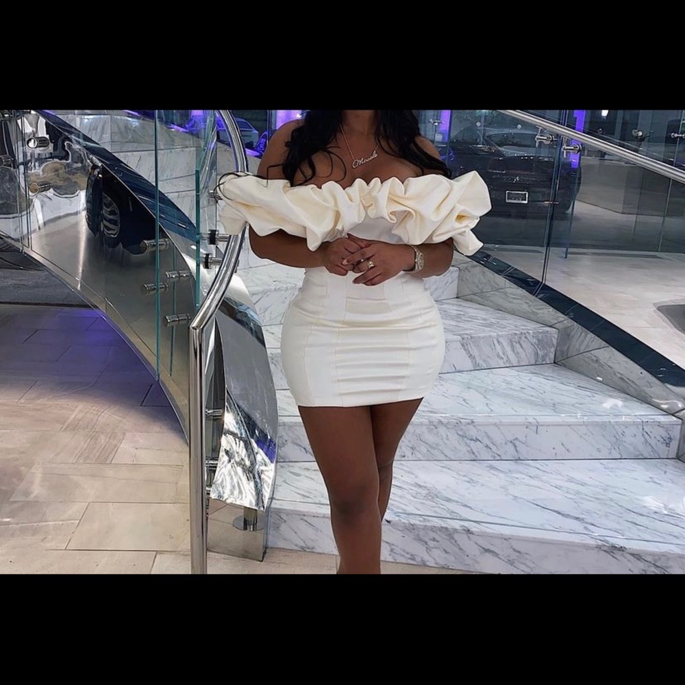 Wold dress white mini dress